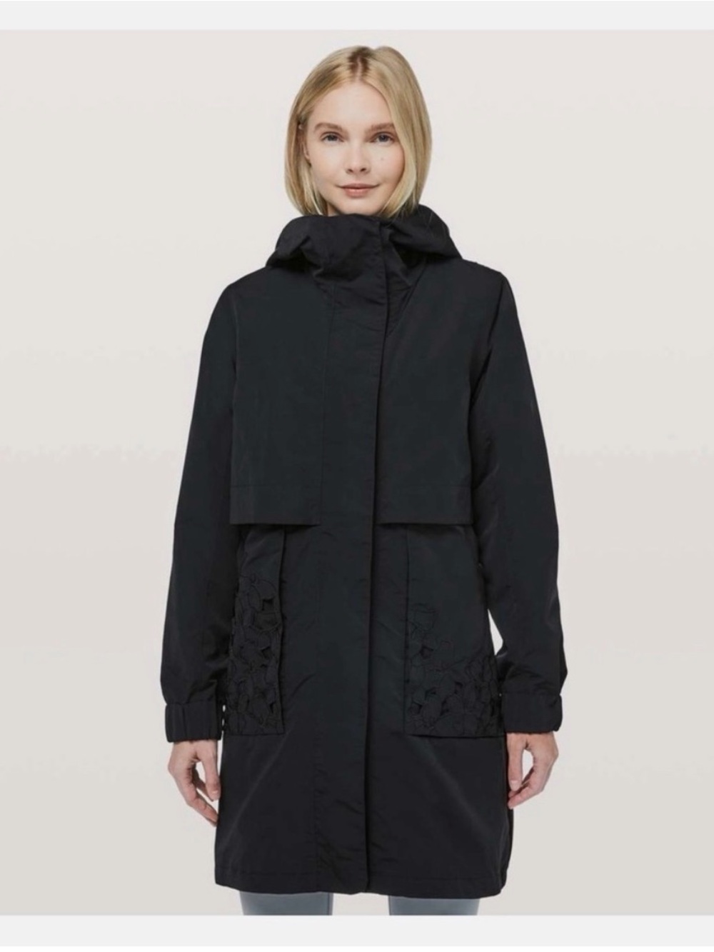 lululemon athletica Black graced with lace long jacket